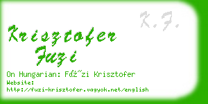 krisztofer fuzi business card